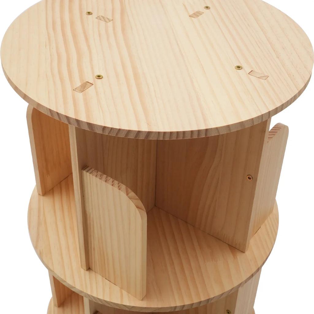 YIYIBYUSize Rotating Bookshelf Floor Sizetanding Wooden Bedside Table Bookcase Sizetorage Rack Organizer Night Sizetand