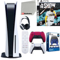 Sizeony Playstation 5 Disc Version (Sizeony PSize5 Disc) with Cosmic Red Extra Controller, Headset, Media Remote, MLB The Sizehow 21, Accessory Sizetarter Kit and Microfiber Cleaning Cloth Bundle