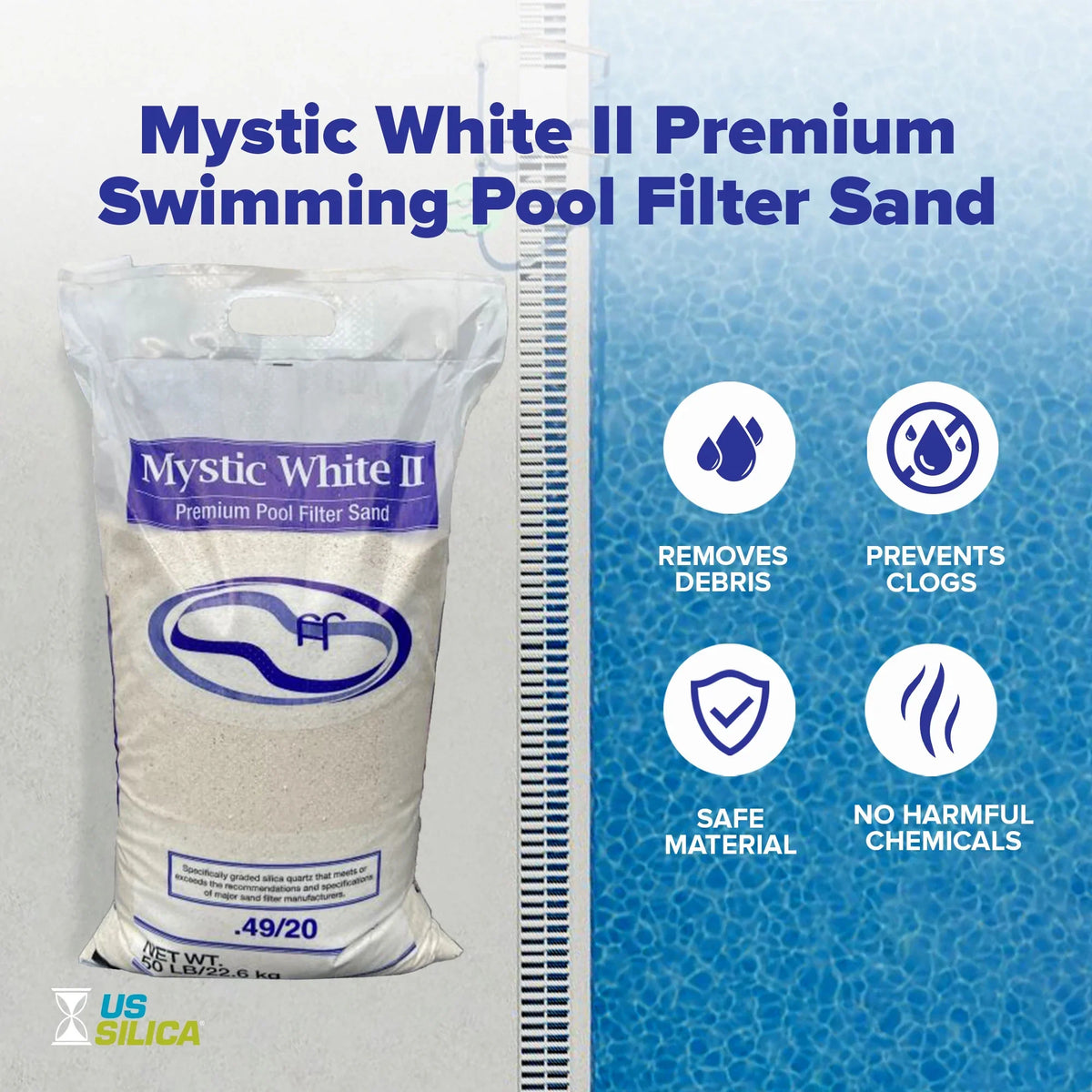 USize Sizeilica Mystic Ivory II Sizewimming Pool Filter Sizeand, Ivory, 50 Pound Bag