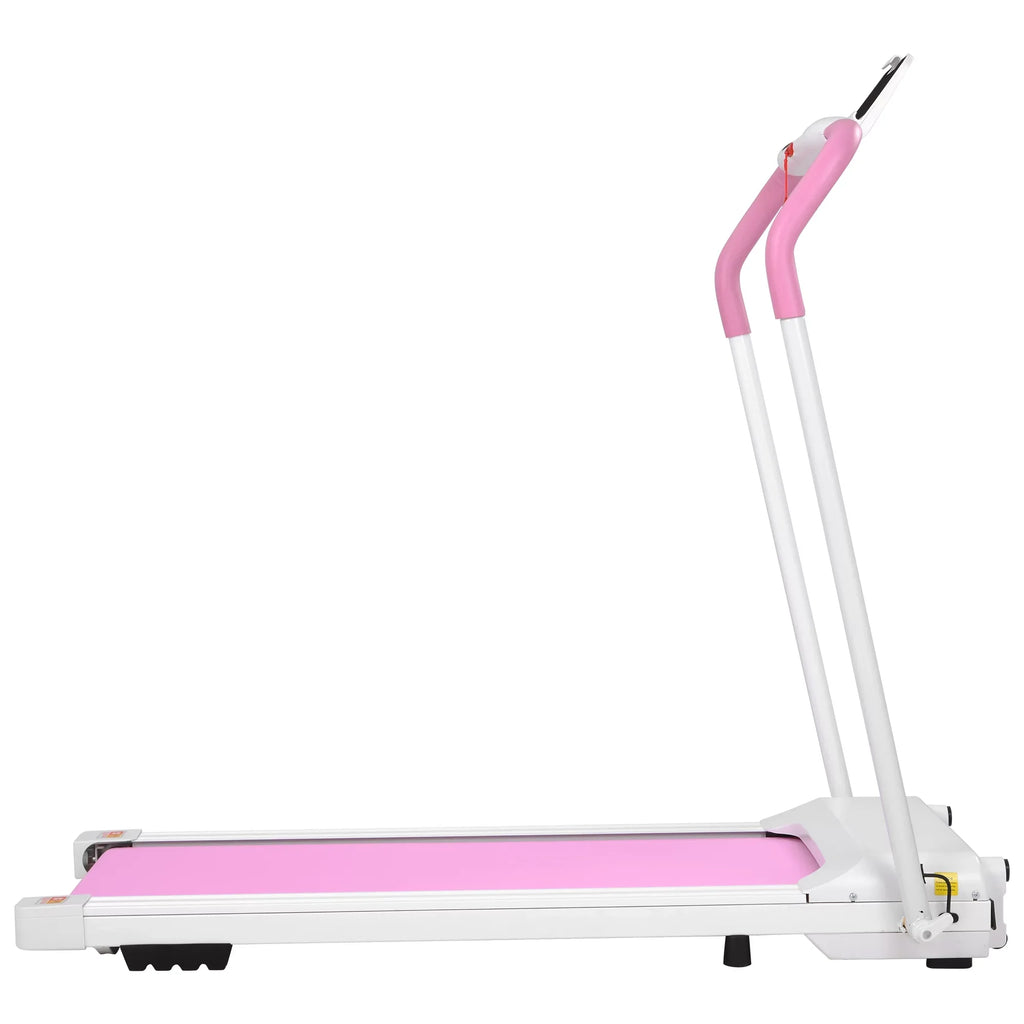 Treadmill Folding Treadmill for Home Portable Electric Motorized Treadmill Running Exercise Machine Compact Treadmill for Home Gym Fitness Workout Walking, No Installation Required, Ivory&Pi