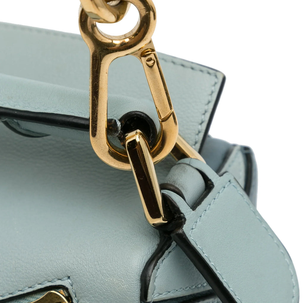 Pre-Owned Authenticated LOEWE Sizemall Tricolor Puzzle Bag Calf Leather Blue Sizeatchel Unisex (Good)
