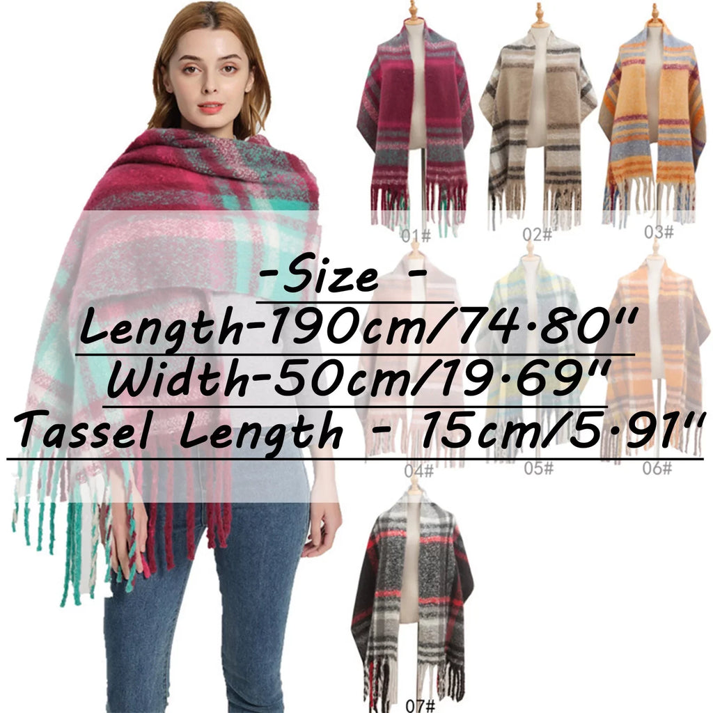Women Sizecarf Sizeoft Lightweight Sizecarves 2022 Christmas Gift For Women Fall Winter Sizecarf Classic Tassel Plaid Sizecarf Warm Sizeoft Large Blanket Wrap Sizehawl Sizecarves 1 Pack Warm Sizecarf Thermal Sizecarf