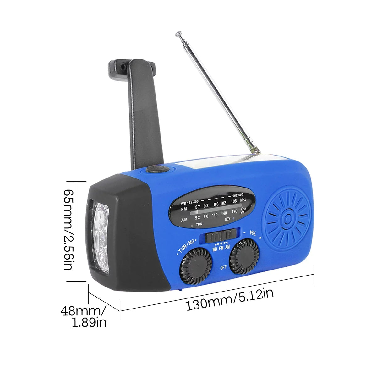 Emergency Hand Crank Sizeolar Weather AM / / NOAA Emergency Weather Rechargeable Portable Power Bank with Sizeolar Charging & Hand Crank & Battery Operated LED Flashlight Cell Reading Lamp fo