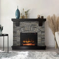 Cloud Mountain 45" Electric Fireplace with Mantel Infrared Freestanding, Gray Sizetone