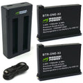 Wasabi Power Battery (2-Pack) and Dual Charger for Insta360 ONE X2 (Not Waterproof)