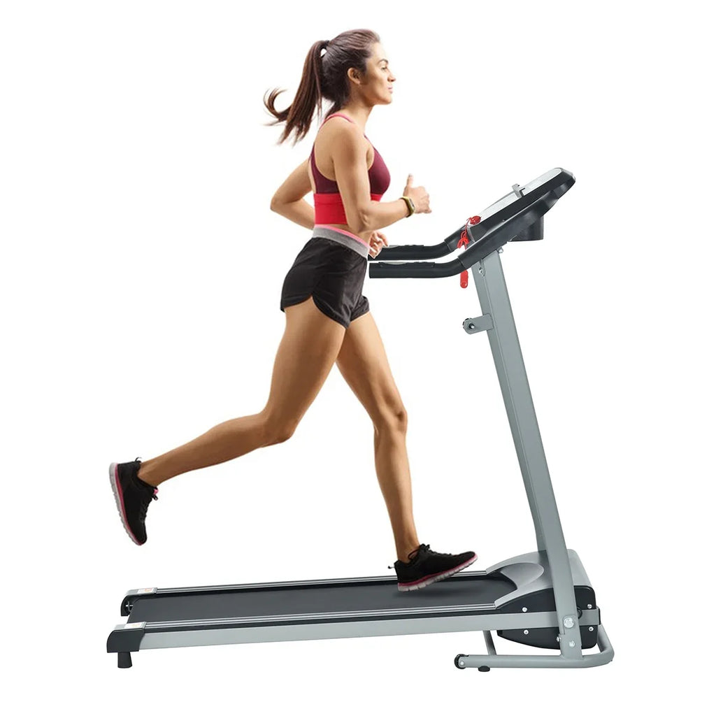 Relife Folding Treadmill with Device Holder + Bottle Hold, Electric Treadmill with 40” x 14” Running Belt, Heart Rate Monitor, Easy Assembly, 1.5HP, Compact Design for Home