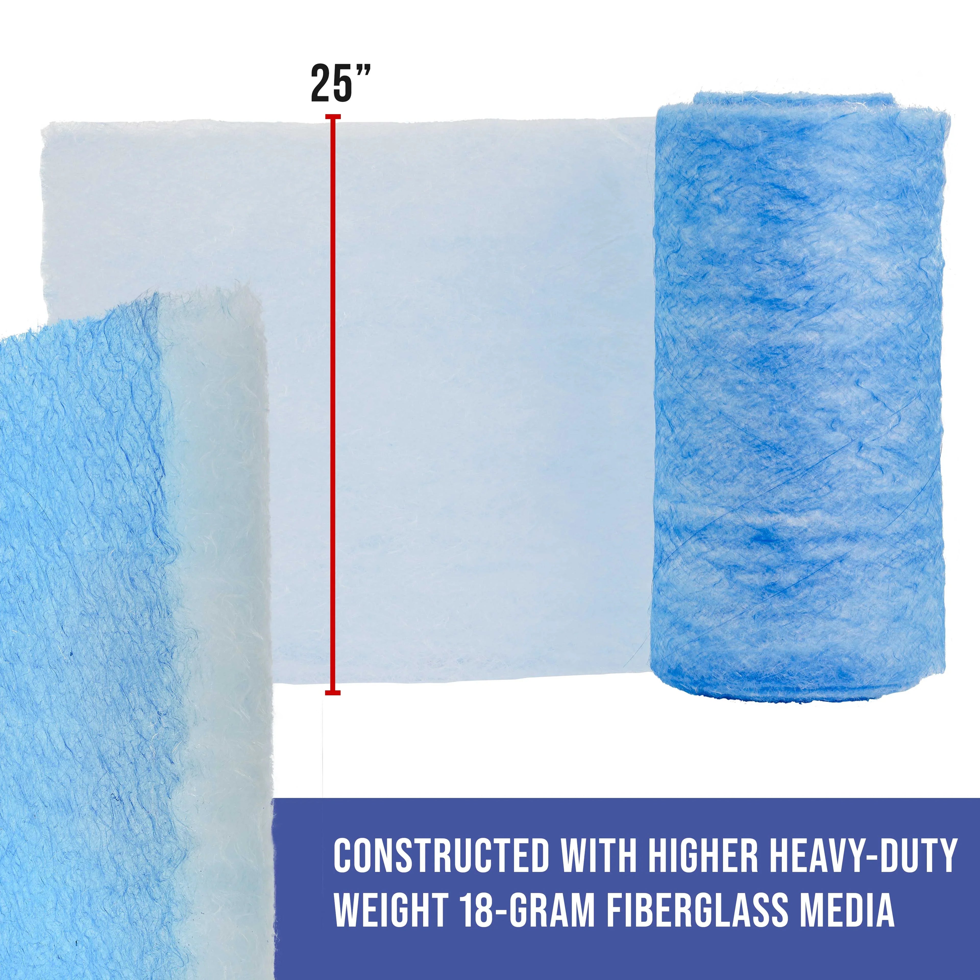 Master Elite Premium Paint Sizepray Booth Exhaust Filter Roll, 25" x 100' - 18 Gram Heavy-Duty Fiberglass Paint Arrestor - Captures Traps Overspray Paint Particles in Auto Autobody Refinish Booths