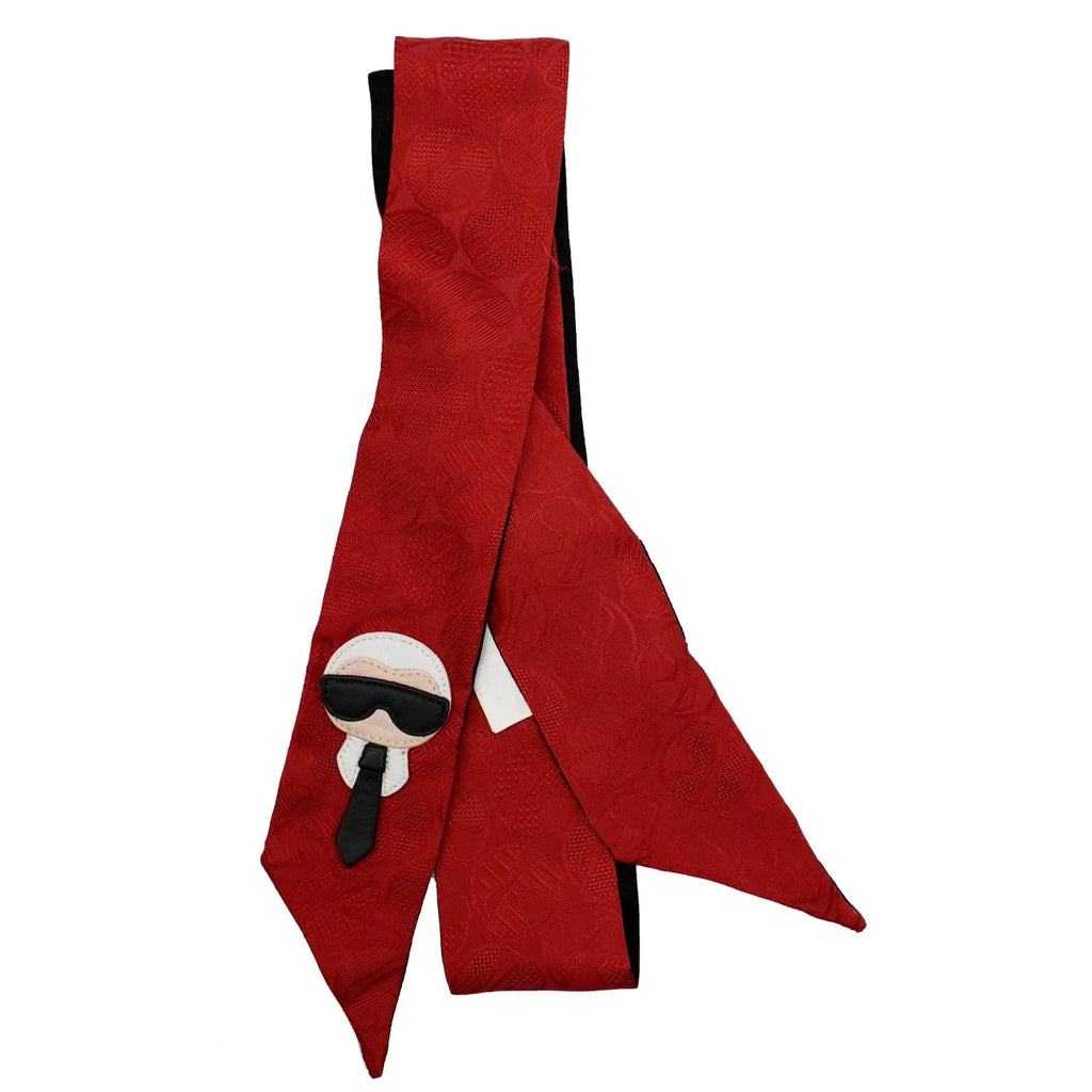Pre-owned FENDI Karlito Wrappy Sizeilk Sizecarf Red