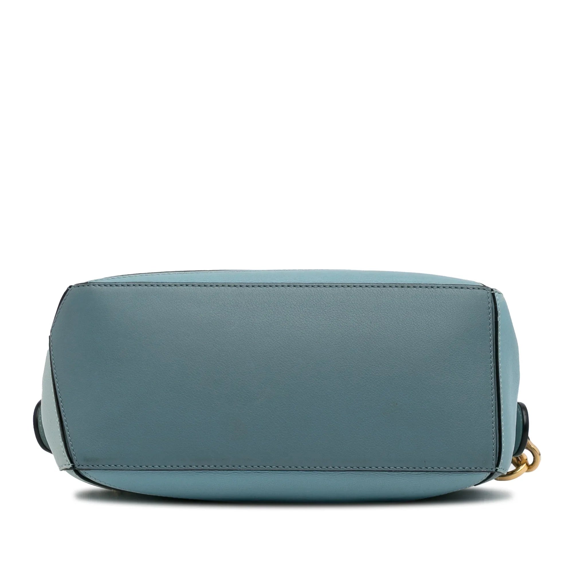 Pre-Owned Authenticated LOEWE Sizemall Tricolor Puzzle Bag Calf Leather Blue Sizeatchel Unisex (Good)