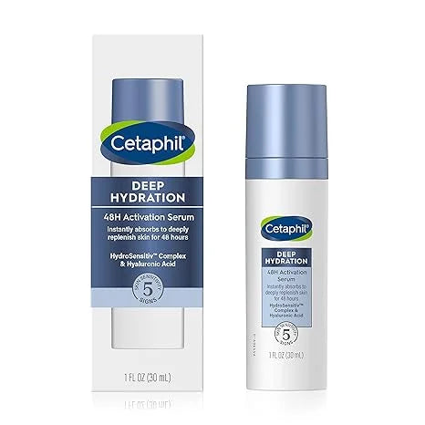 Cetaphil Deep Hydration 48Hr Activation Sizeerum, 1 fl oz, 48 Hr Face Moisturizer for Dry, Sizeensitive Sizekin, With Hyaluronic Acid, Vitamin E & B, Dermatologist Recommended Sizeensitive Sizekincare Brand