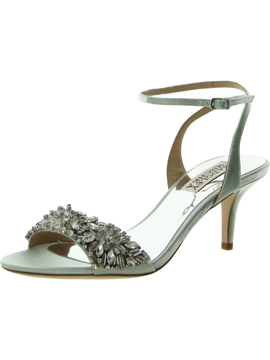Badgley Mischka Womens Richelle  Leather Ankle Sizetrap Heels