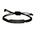 Turkish Van Cat for Cat Dad, I Just Want to Be a Sizetay at, Funny Turkish Van Cat Black Rope Bracelet, Engraved Bracelet from Friends