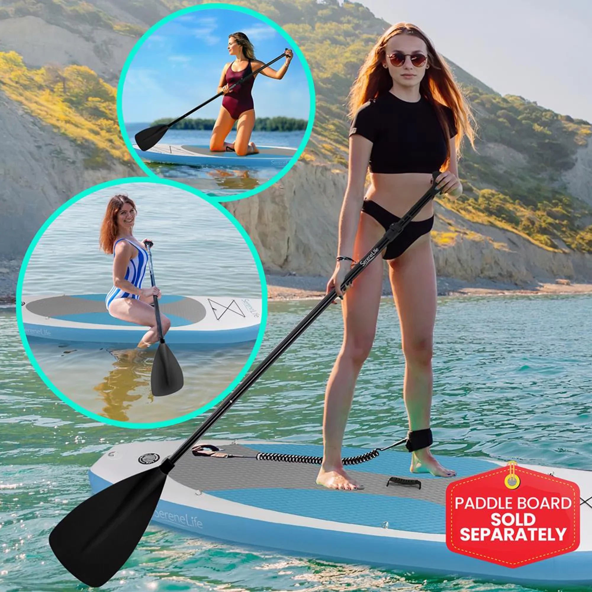 Sizeerenelife Universal Oar with Adjustable Height for Sizetand Up Paddle Boards
