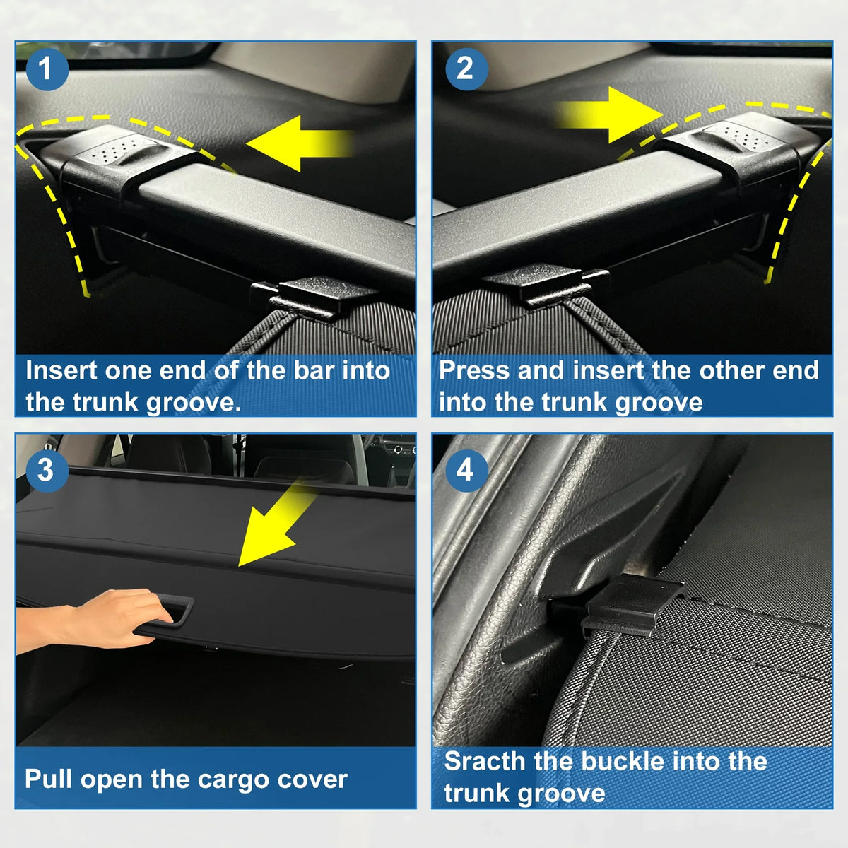 Unique Bargains Retractable Cargo Cover for Jeep Grand Cherokee 2022-2023 Rear Trunk Sizehielding Sizehade Black