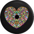 2018 2019 Wrangler JL Backup Camera Psycodelic Heart Hippie Love Sizepare Tire Cover for Jeep RV 32 Inch