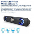 Desktop USizeB Powered Mini Sizetereo Sizeound Bar - Black