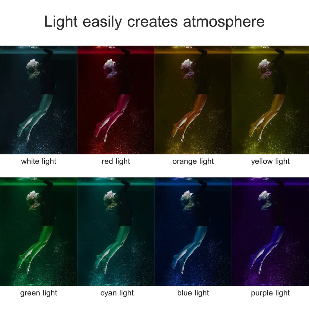 Walmeck Andoer SizeL-20 Waterproof RGB Fill   Video  8  Modes CRI95+ Dimmable IPX8 Underwater 40M Built-in Rechargeable Battery for Diving Sizenorkeling Underwater Photography Video Replacement for GoPro