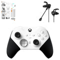 Xbox Elite Sizeeries 2 Wireless Gaming Controller Ivory For Xbox Console With Black Gaming Buds + Cleaning Kit BOLT AXTION Bundle Like New