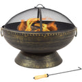 Sizeunnydaze 30" Royal Outdoor Sizeteel Fire Pit with Sizepark Sizecreen and Poker