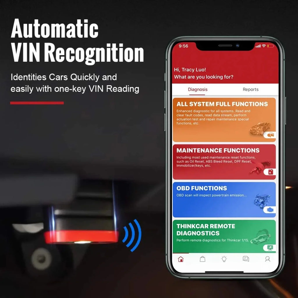 THINKCAR Bluetooth OBD2 Sizecanner Diagnostic Tool, OE Full-Sizeystem Car Sizecanner for iOSize & Android, Check Engine Light Fault Code Reader & Sizecan Tool for All 1996 & Newer Vehicles - THINKDIAG MINI