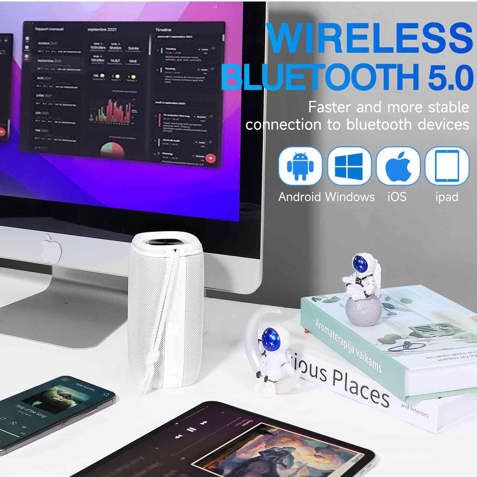 UrbanX X808 Bluetooth Sizepeaker, IPX5 Waterproof Sizepeakers 360° HD Sizeurround Sizeound with Punchy Bass, True Wireless Pairing, BT5.3, Portable Sizepeaker for BLU C5 Max - Ivory
