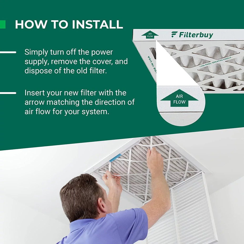 Filterbuy 18x24x1 MERV 8 Pleated HVAC AC Furnace Air Filters (3-Pack)