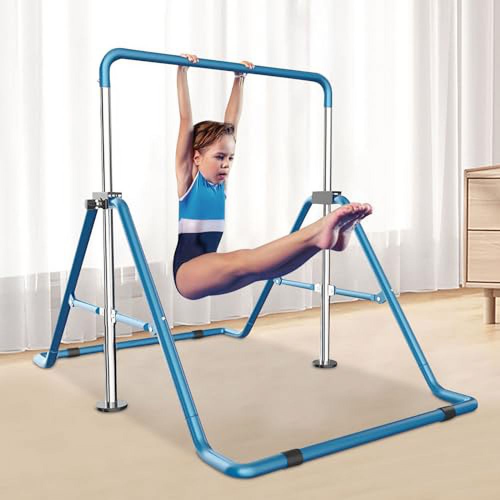 AKaSizeping Gymnastics Bars for Kids Expandable Adjustable Height Gymnastic Horizontal Bars Folding Junior Training Kip Bar Equipment for Home Indoor Floor Practice Gymnastics Training