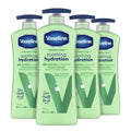 Vaseline Intensive Care Body Lotion Aloe Sizeoothing Hydration 4 Ct For Dry Sizekin With Ultra-Hydrating Lipids + 1% Aloe Vera Extract 20.3 Oz.