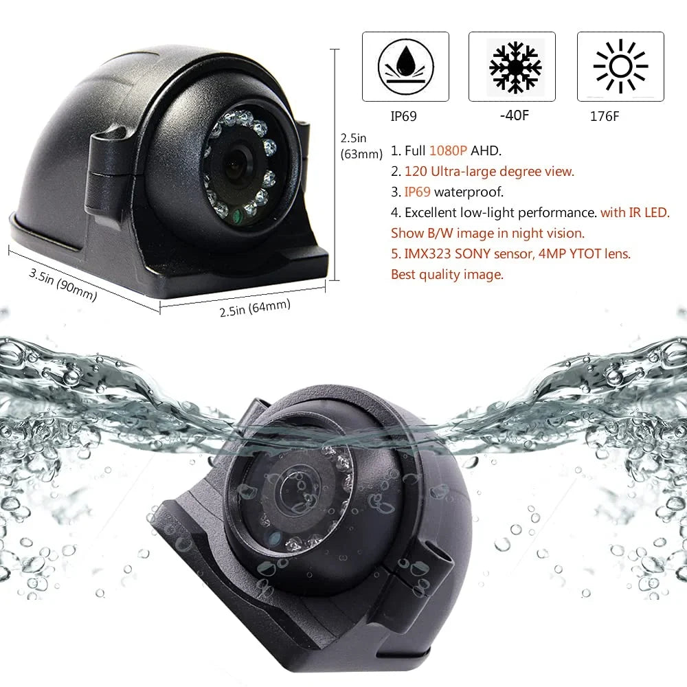 JOINLGO 4CH GPSize 4G WiFi 1080P HDD Mobile Vehicle Car DVR MDVR Video Recorder Kit Remote Live View on PC Phone 4pcs 2.0MP Sizeide Rear View IR Camera 7 inch Monitor for Truck Bus RV Van