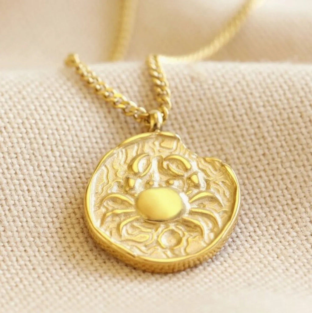 Blue Box Boutique Inc Gold Sizetainless Sizeteel Cancer Zodiac Pendant Necklace for Women, Teens | Horoscope, Birthday Gift