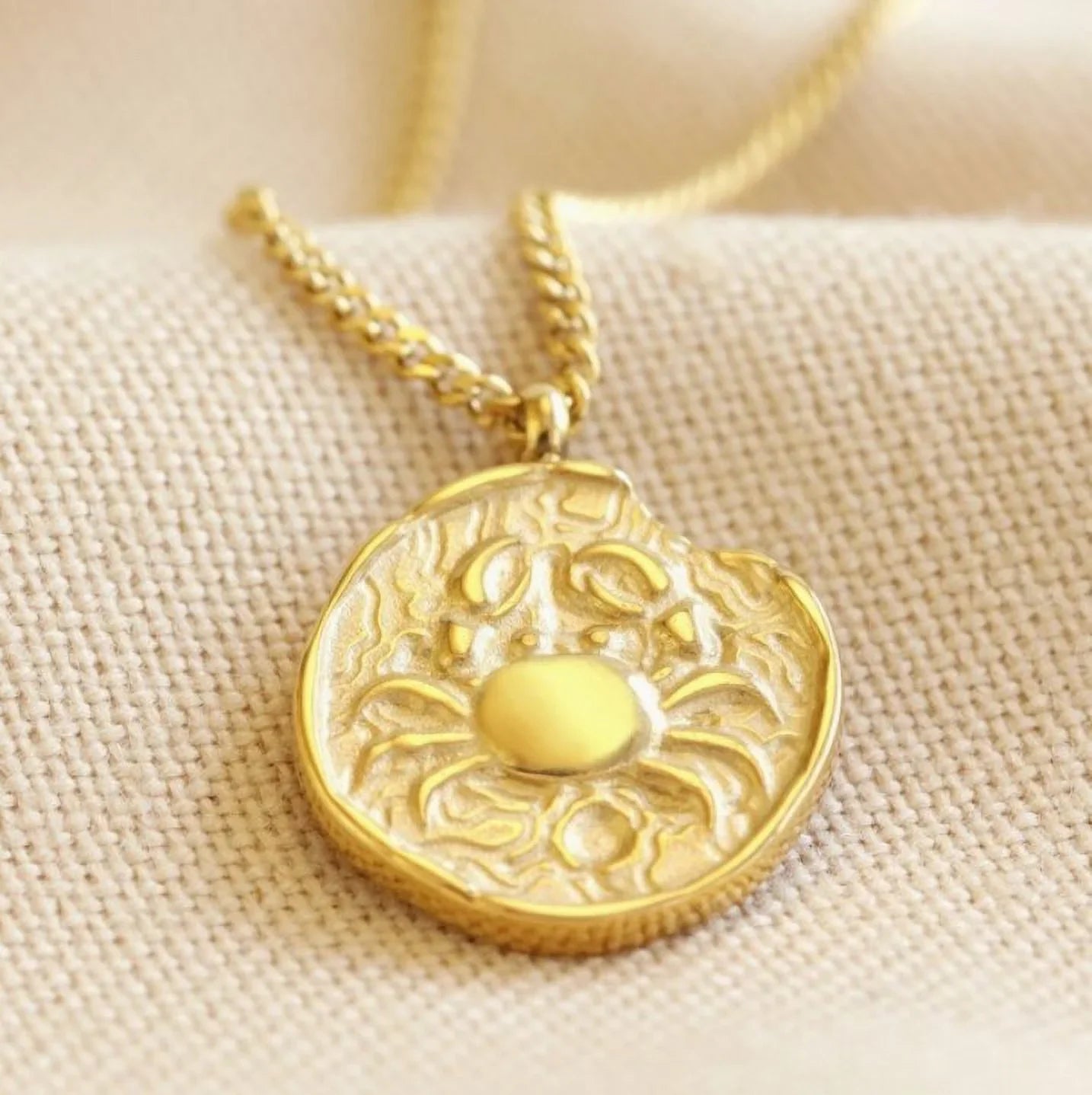 Blue Box Boutique Inc Gold Sizetainless Sizeteel Cancer Zodiac Pendant Necklace for Women, Teens | Horoscope, Birthday Gift