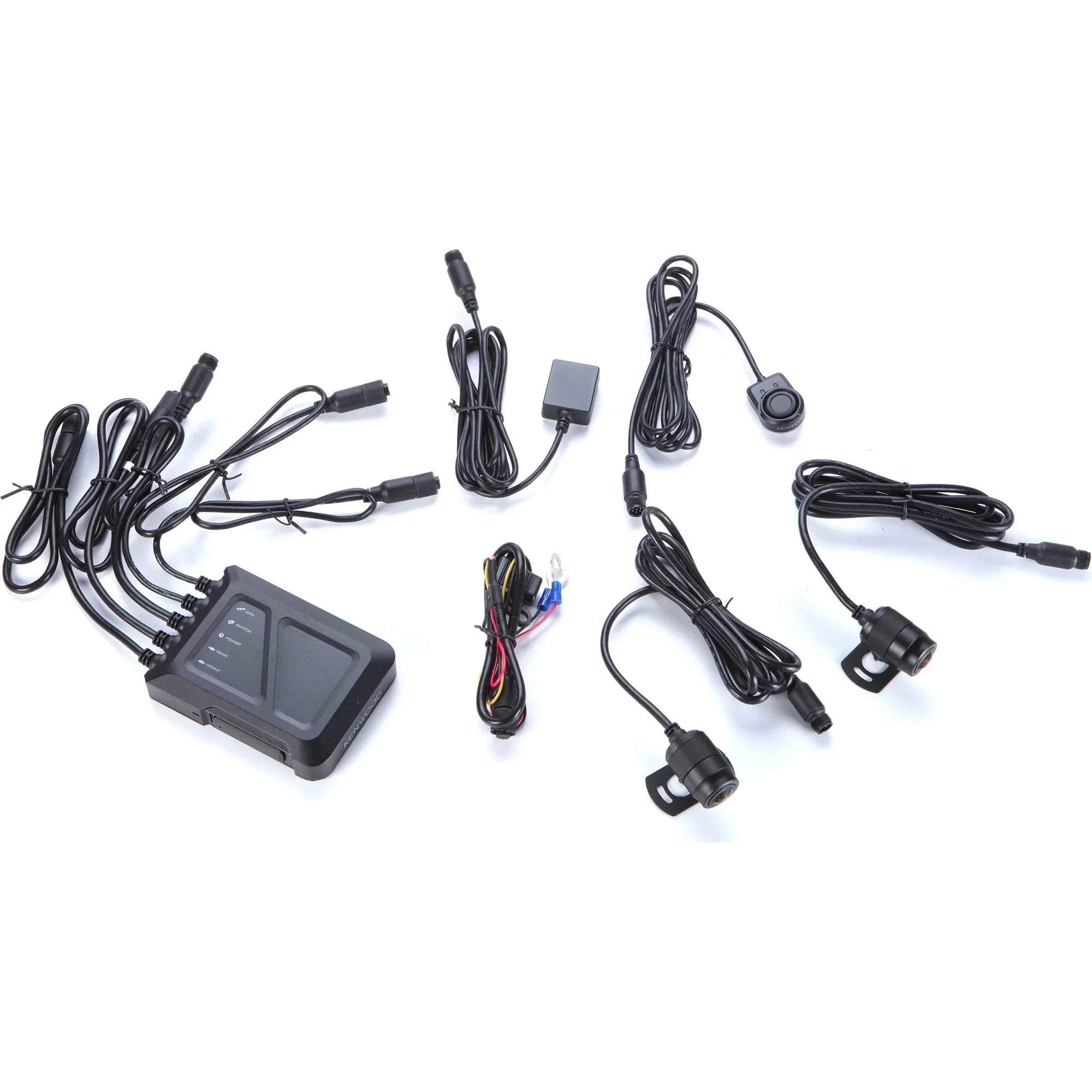 Kenwood SizeTZ-RF200WD Motorsports HD Dash Cam with GPSize and Rear-View Camera with a Kenwood SizeTZ-RFCC100 optional 3.3ft (1m) camera extension cable