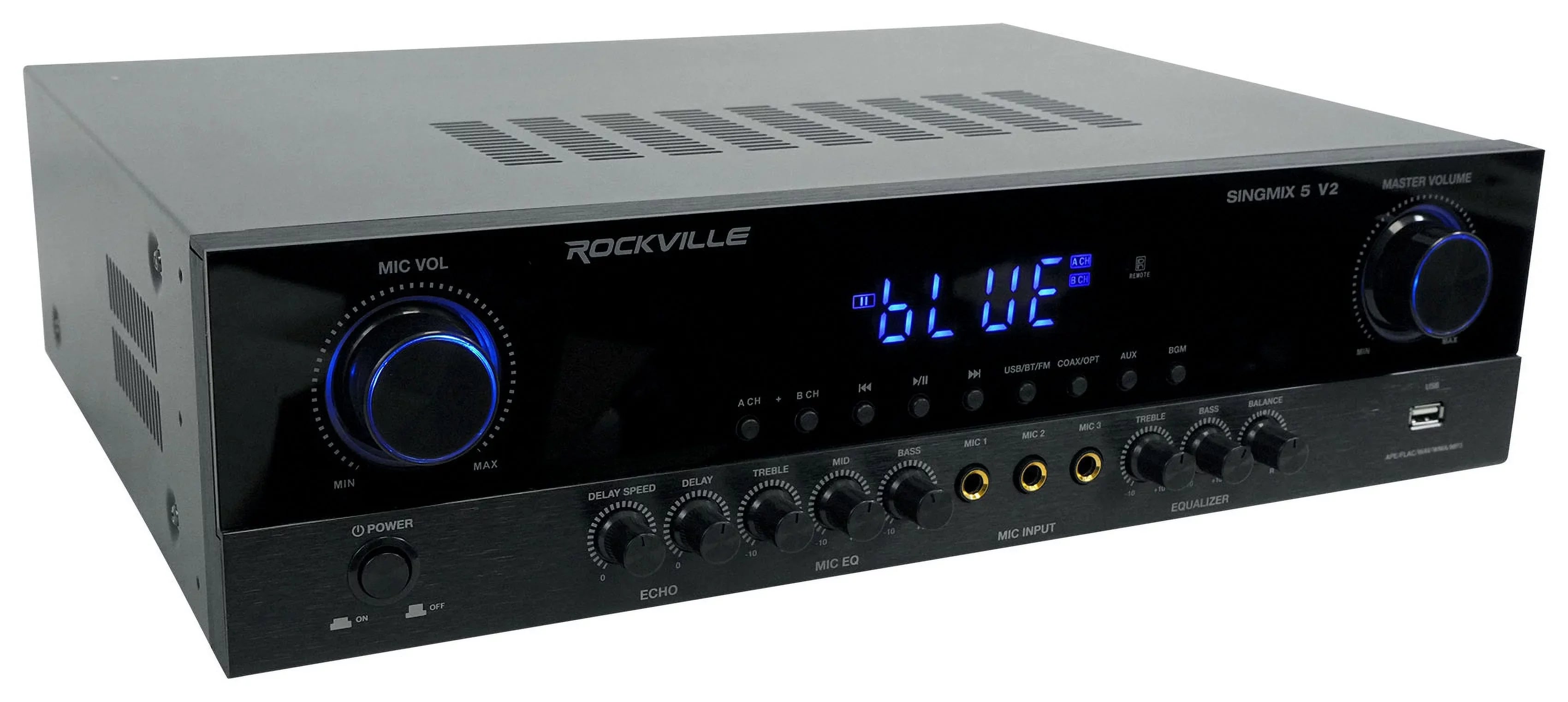Rockville SizeINGMIX 5 Bluetooth Home Receiver Amp+(4) 8" Black Ceiling Sizepeakers