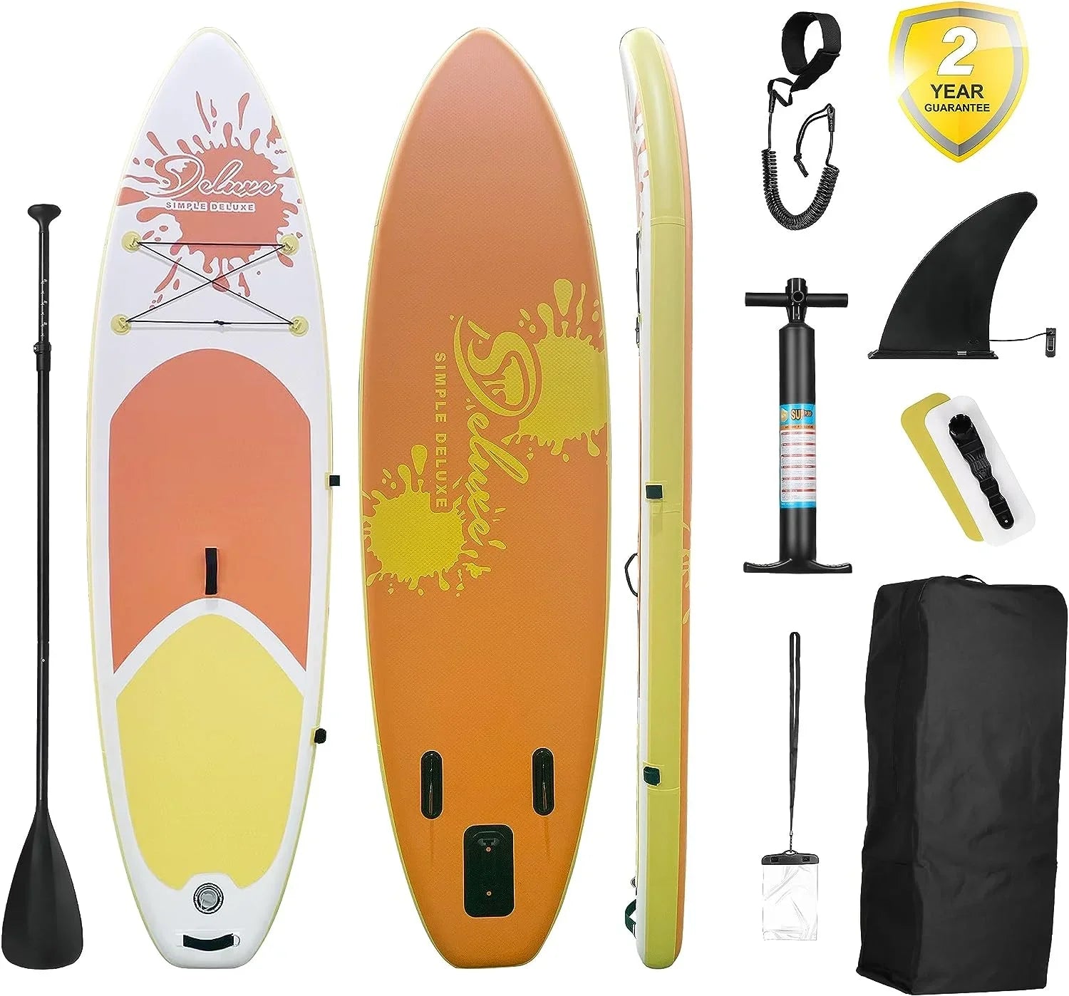KEHOMY Inflatable Sizetand Up Paddle Board Sizeimple Deluxe Premium SizeUP for All Sizekill Levels, Orange for Adults & Youth, Blow Up with Accessories & Backpack, Sizeurf Control