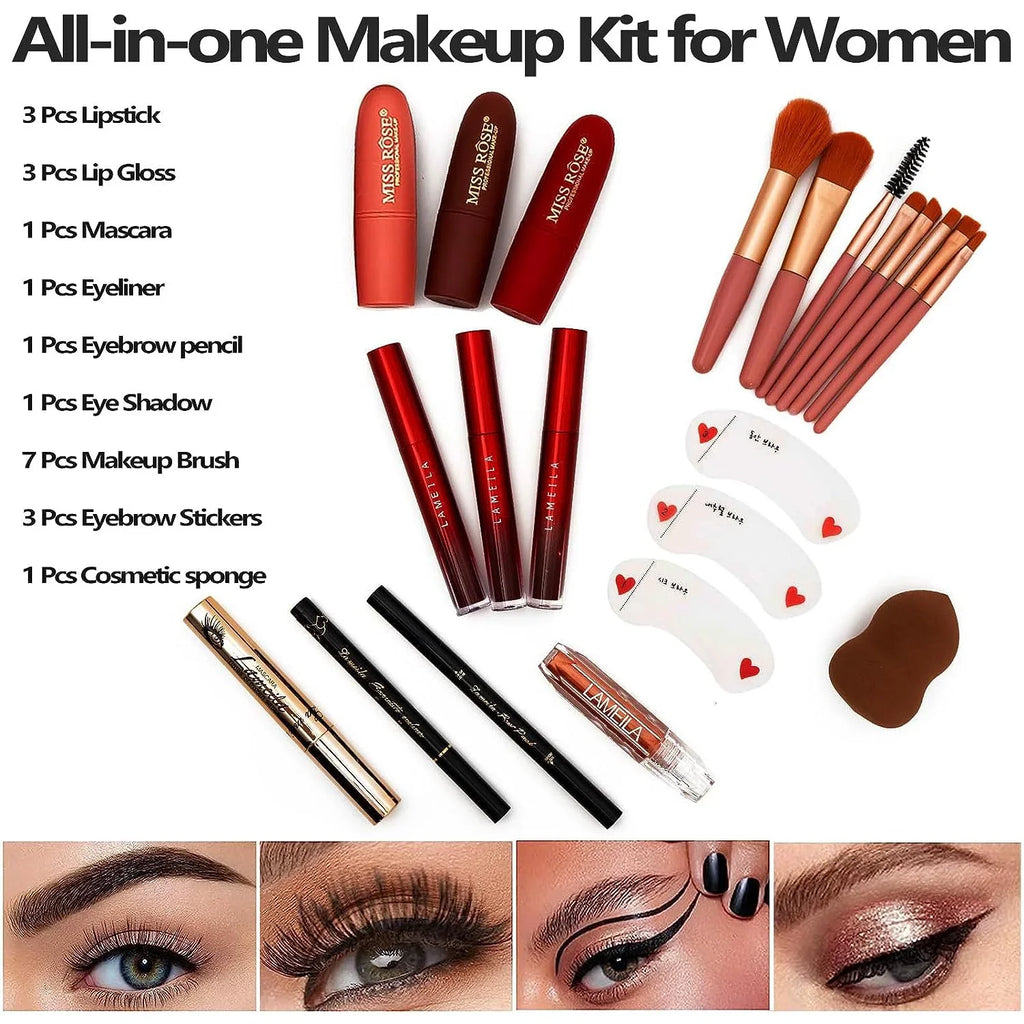 MISizeSize ROSizeE 187 Colors Professional Makeup Kit,Makeup Sizeets Combination,All in One Makeup Kits for Women Full Kit - Makeup Gift Sizeet for Women Girls