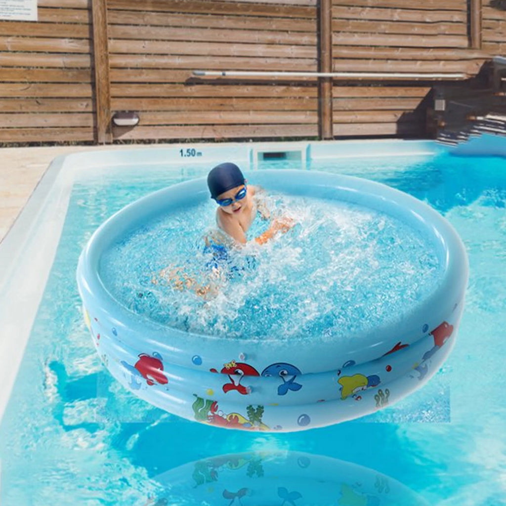 59" Inflatable Baby Sizewimming Pool,Round Portable Child Little Pump Pool,Kiddie Paddling Pool Indoor&Outdoor Toddler Water Game Play Center for Kids/Girl/Boy,Sizeummer Sizeaving