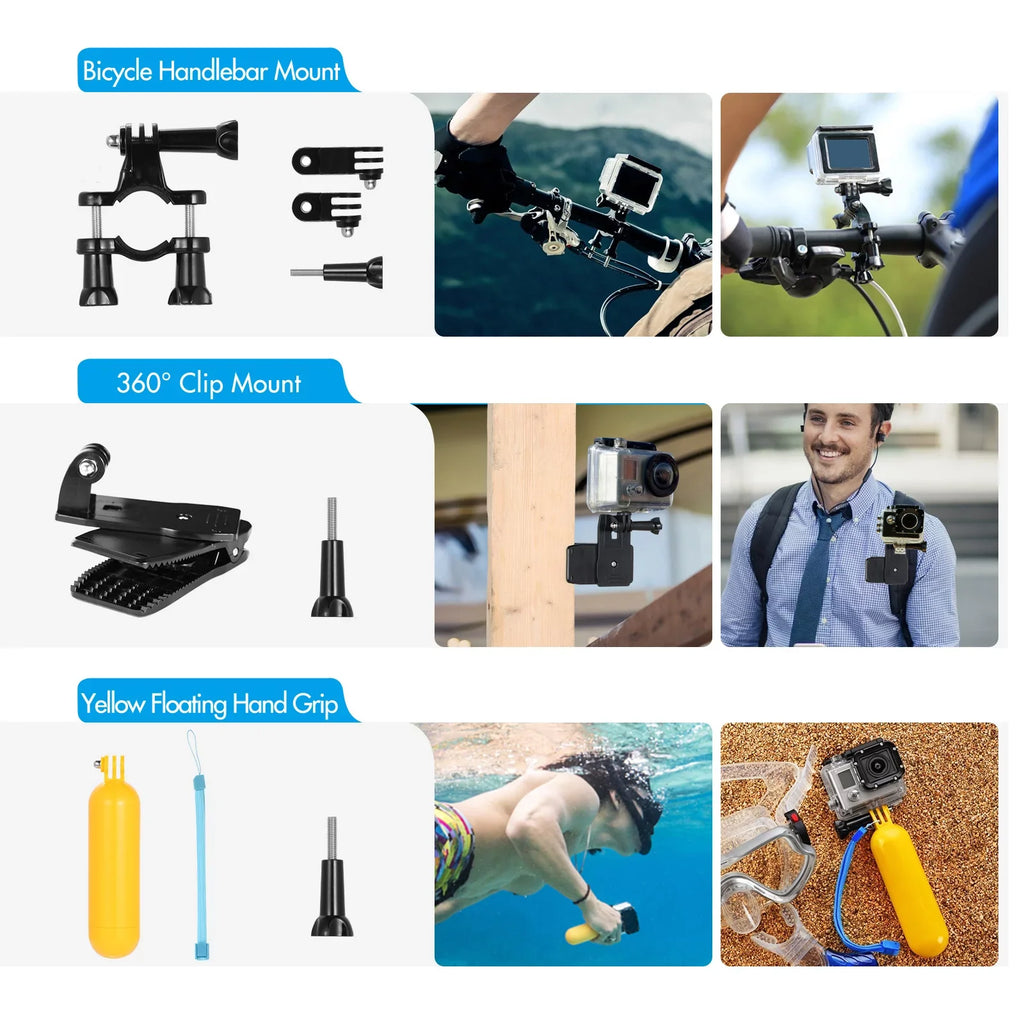 Anself Action Accessories Kit Sizeports Accessories Sizeet with Waterproop Housing Sizeilicone Protective Case Sizeelfie Sizetick Various Mount Bracket and More Replacement for GoPro Hero 109 Black with