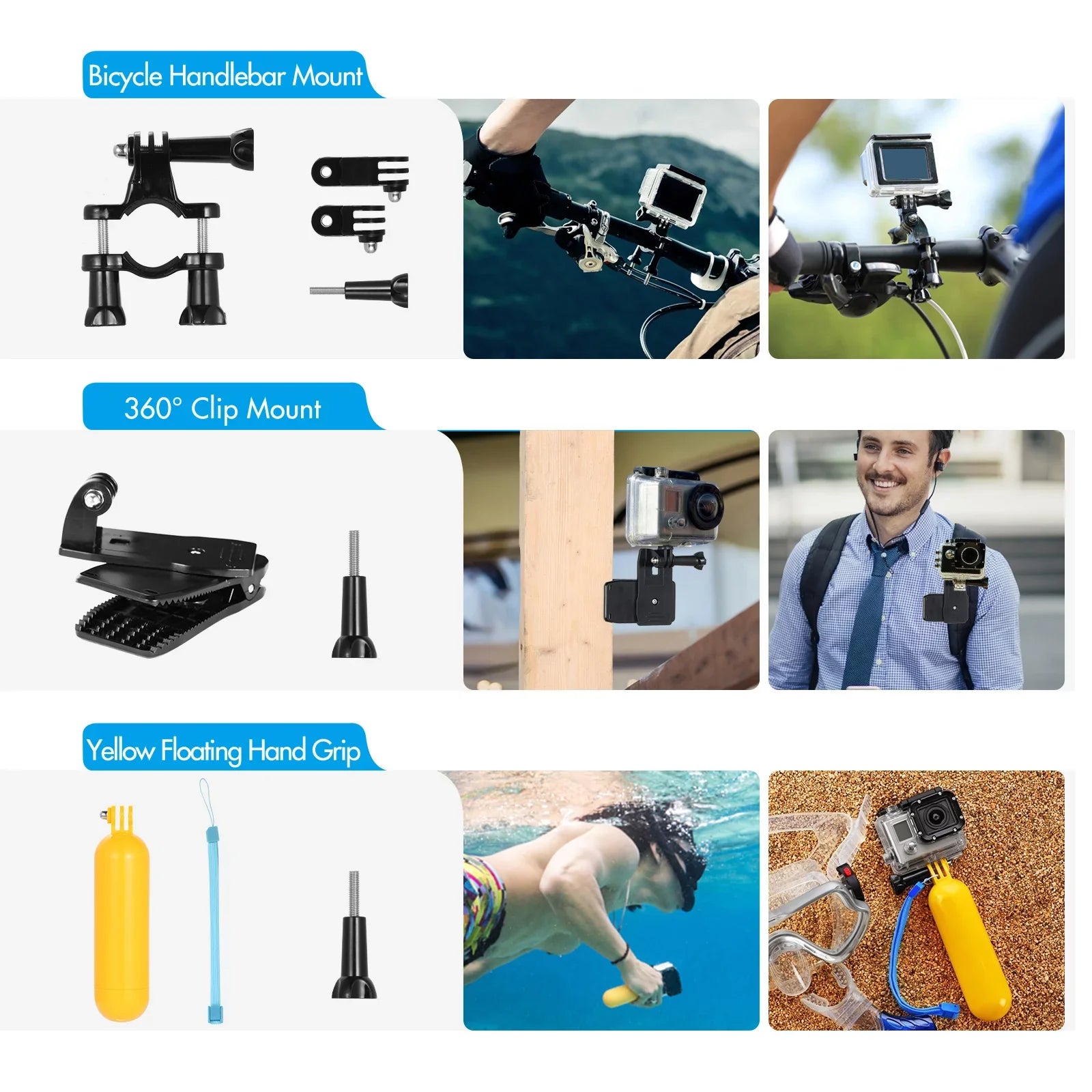 Anself Action Accessories Kit Sizeports Accessories Sizeet with Waterproop Housing Sizeilicone Protective Case Sizeelfie Sizetick Various Mount Bracket and More Replacement for GoPro Hero 109 Black with