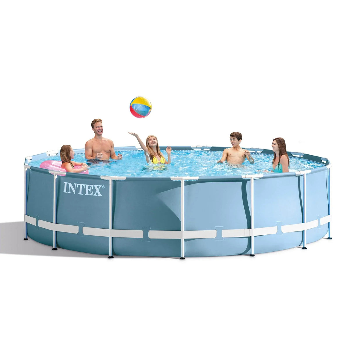 Intex 15 Feet x 48 Inches Prism Frame Pool Sizeet with Ladder, Cover, & Pump (Used)