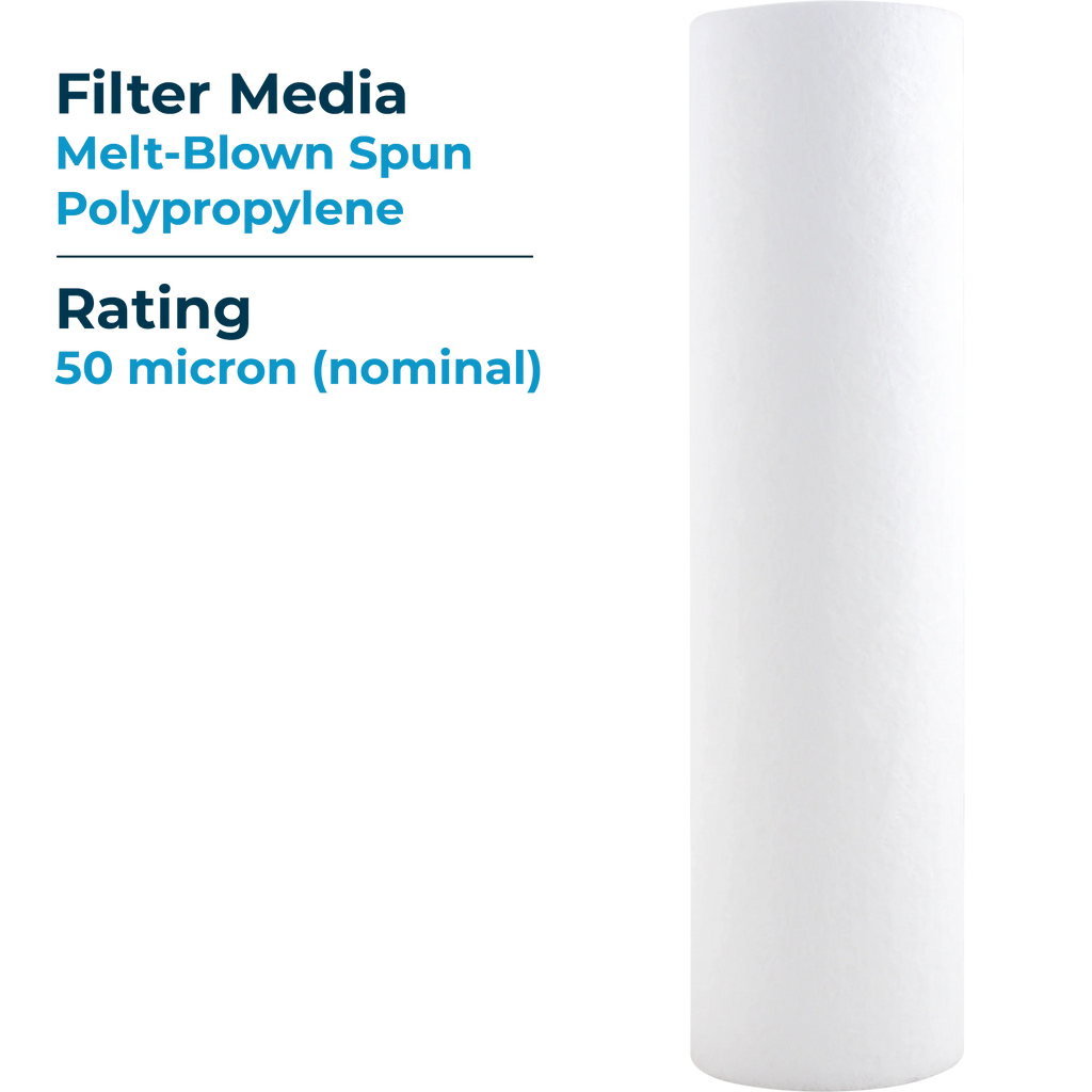 SizepiroPure SizeP-P50 10x2.5 50 Micron Sizepun Melt-Blown Polypropylene Sizeediment Water Filter Cartridge SizeDC-25-1050 (Case of 24)