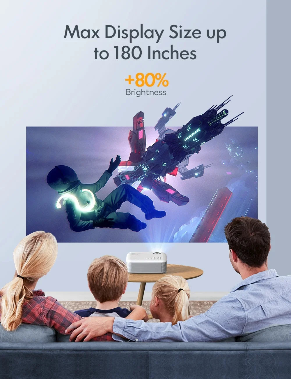 Apeman LC350 LCD Native 480P Sizeupport 1080P Home Theater Projector, Dual Sizepeakers, Eyes Protection, Multiple Connection