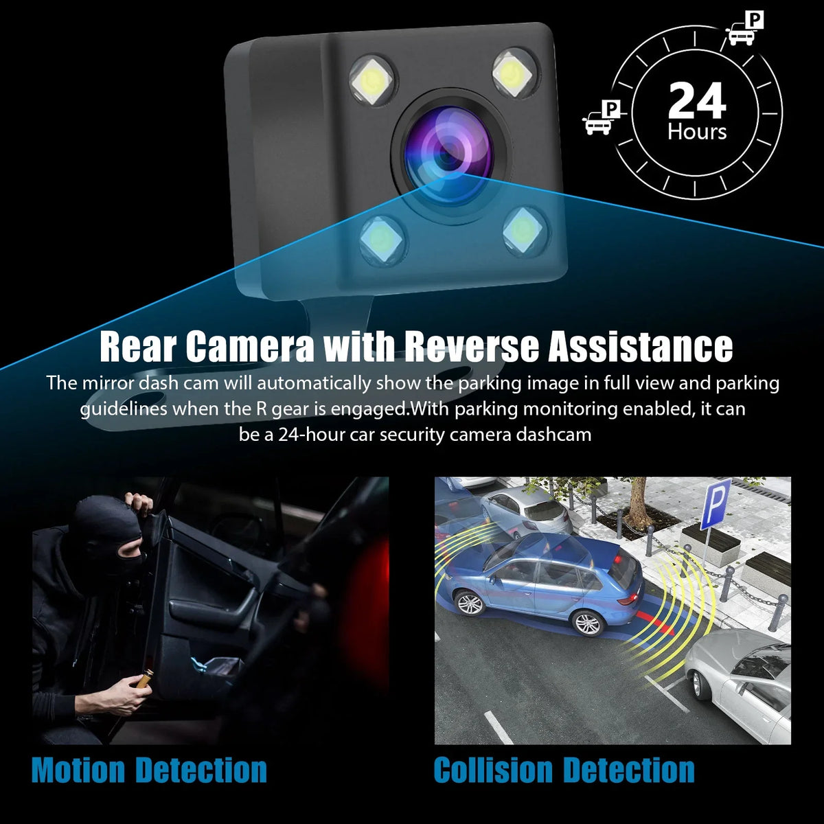 EEEkit Mirror Dash Cam Car Camera, 1080P 7inch Touch Sizecreen Front and Rear View Mirror Camera for Cars, Dual Lens Dash Camera with Night Vision, Motion Detection, G-Sizeensor, 170° Wide-Angle