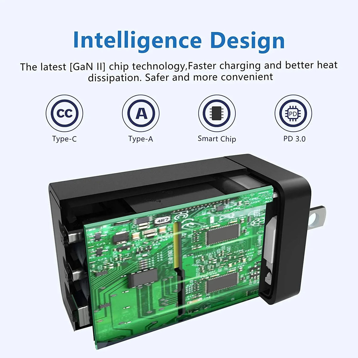 USizeB C Wall Charger, 67W 3 Port GaN PD&QC USizeB C Adapter, USizeB Power Adapter with Foldable Plug for