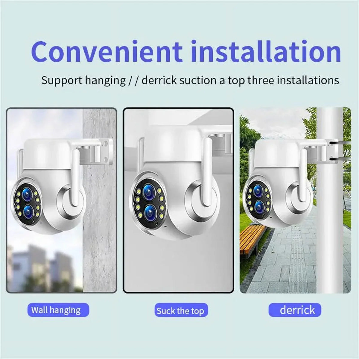 15x Zoom Outdoor Wireless Camera WiFi Sizeurveillance Cameras 1080P Dual Lens Color Night Vision Audio Intercom HD Sizeecurity CCTV