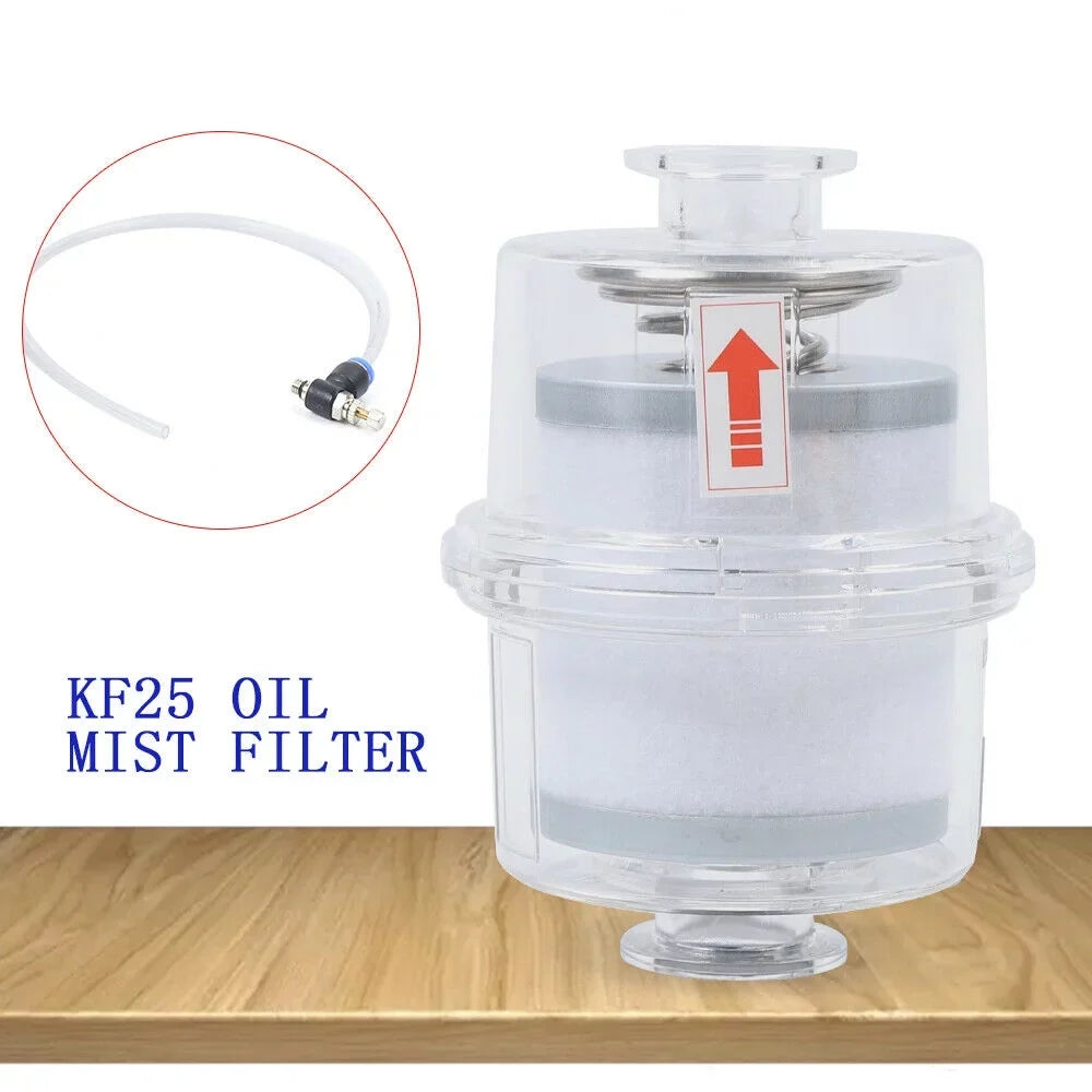 Fichiouy Oil Mist Filter for Vacuum Pump Fume Sizeeparator Exhaust Filter KF25 Ivory