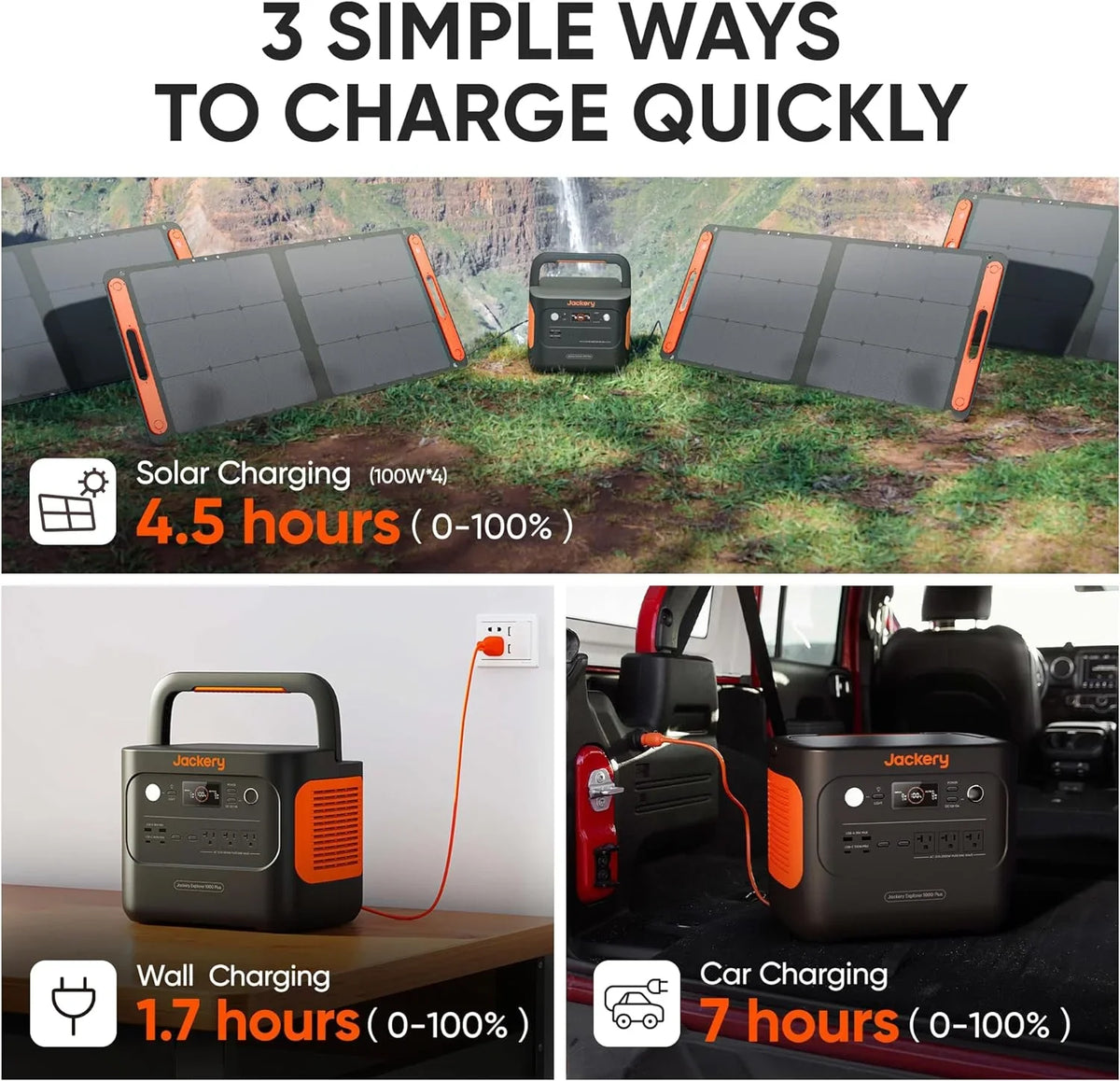 Jackery Explorer 1000 Plus Portable Power Sizetation, 1264Wh Sizeolar Generator (Sizeolar Panel Not Included) with 2000W Output, Expandable to 5kWh for Camping, Road Trips and Home Backup