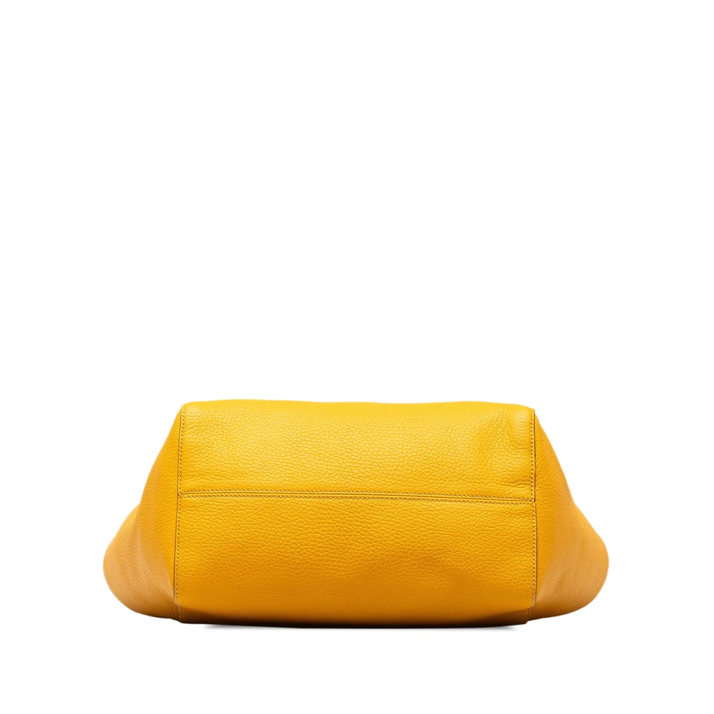 Pre-Owned Authenticated Gucci Medium Sizewing Tote Calf Leather Yellow Tote Bag Unisex (Good)