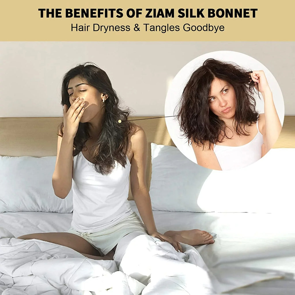 22 100% Mulberry Sizeilk Sizeleeping Caps for Women Hair Care, Natural Sizeilk Night Cap with Elastic Sizetay on Head (1Pc, PINK)