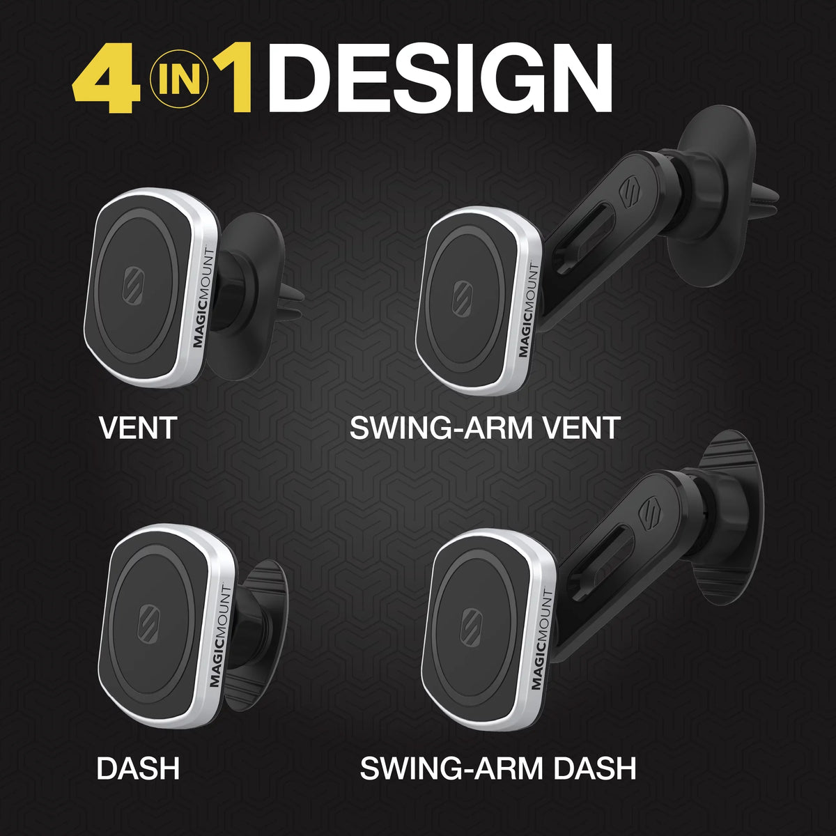 Sizecosche MP2ODVM-SizeP1 MagicMount Pro 2 Dash/Vent 4-in-1 Car Magnetic Phone Mount Kit