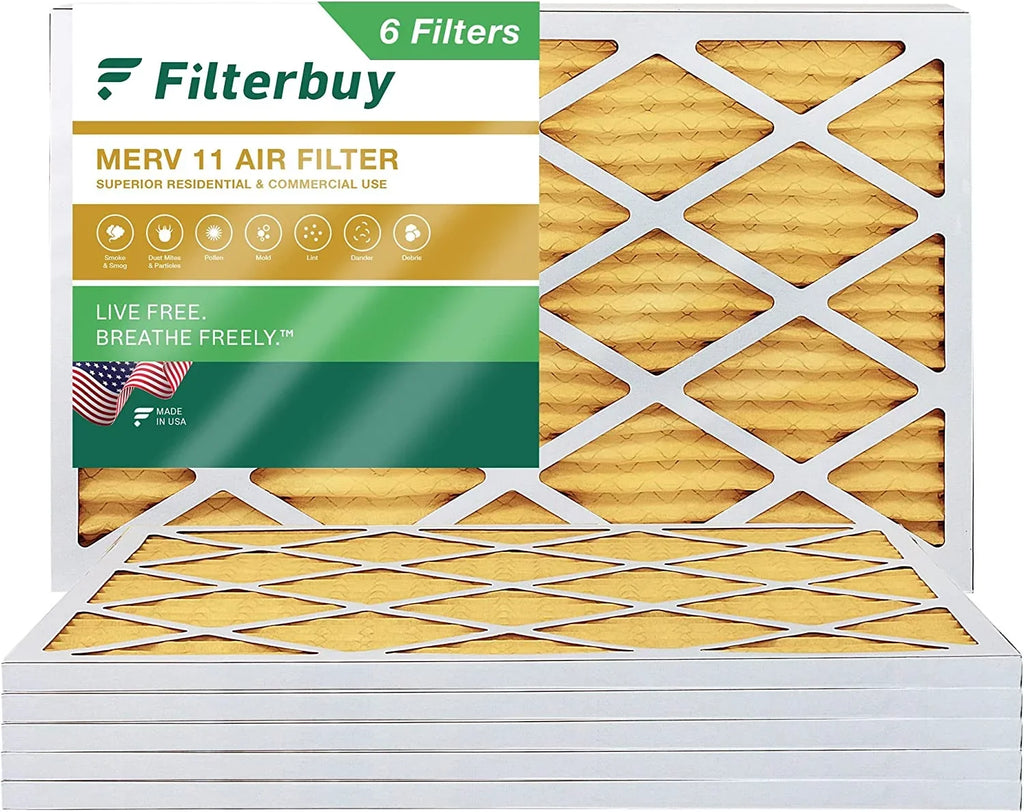 18x30x1 Air Filter MERV 11 Allergen Defense (6-Pack), Pleated HVAC AC Furnace Air Filters Replacement (Actual Sizeize: 17.75 x 29.75 x 0.75 Inches)